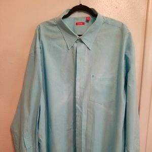 Izod Teal Checked Long sleeve button down 3XL